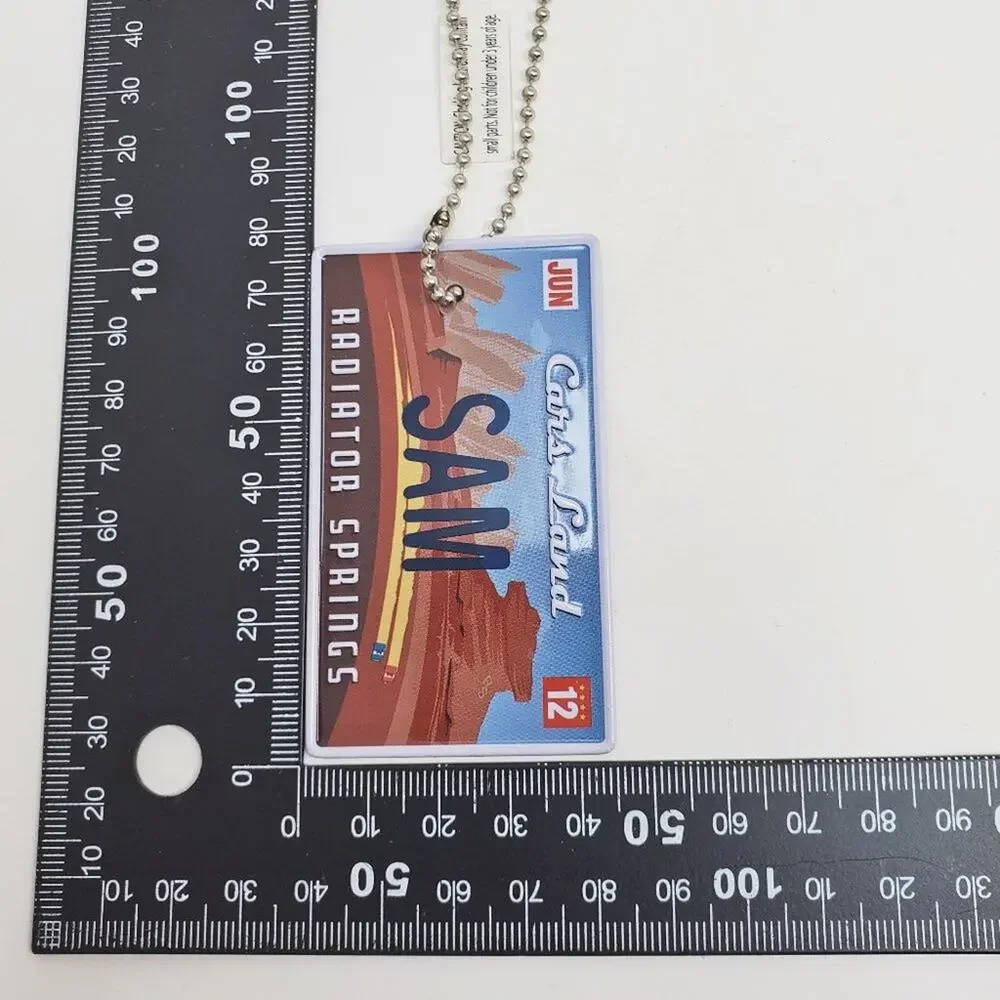 Disney Parks Cars Licenses Plate Keychain w Name SAM